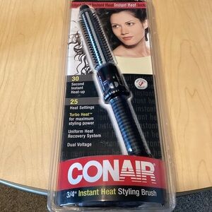NEW Conair (BC84SCS) Instant Heat 3/4 in Styling Brush - Black Cool Tip Auto Off